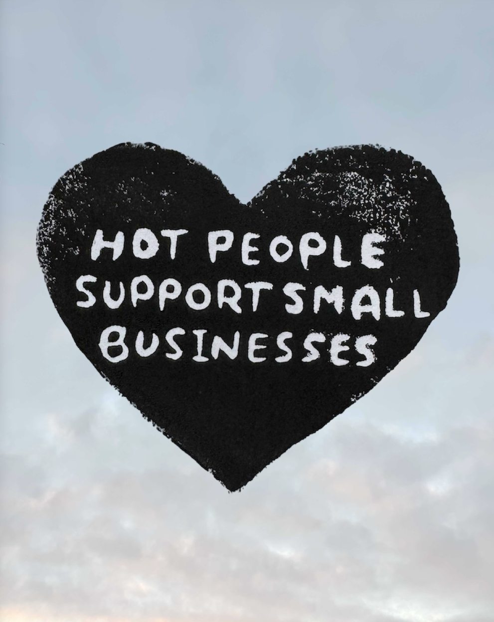 Hot People Support Small Businesses Unmounted Linocut Stamp