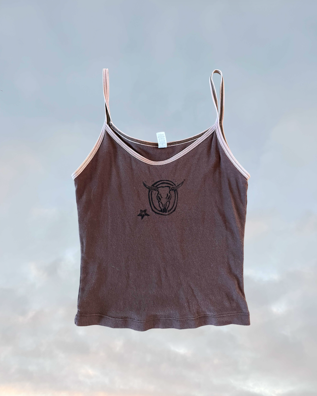 Cow Skull Brown Tank